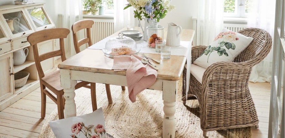 sala da pranzo shabby chic